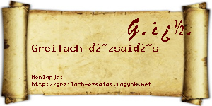 Greilach Ézsaiás névjegykártya